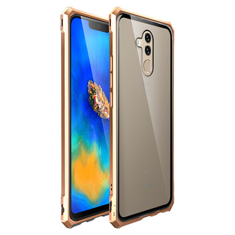 Coque Rebord Bumper Luxe Aluminum Metal Miroir Housse Etui pour Huawei Mate 20 Lite Or