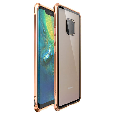 Coque Rebord Bumper Luxe Aluminum Metal Miroir Housse Etui pour Huawei Mate 20 Pro Or