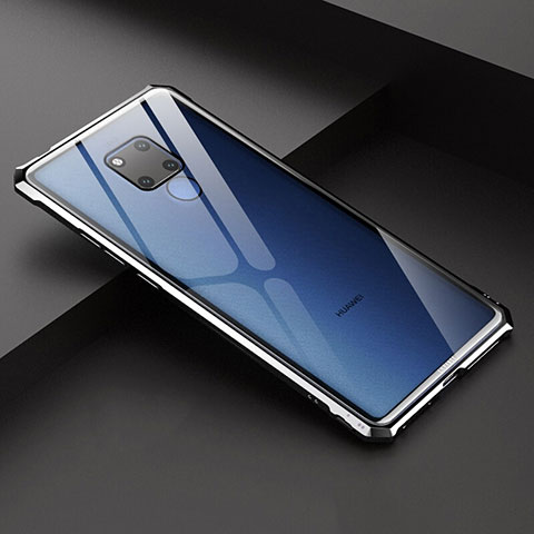 Coque Rebord Bumper Luxe Aluminum Metal Miroir Housse Etui pour Huawei Mate 20 X Noir