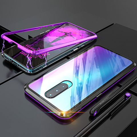 Coque Rebord Bumper Luxe Aluminum Metal Miroir Housse Etui pour Oppo R17 Pro Violet