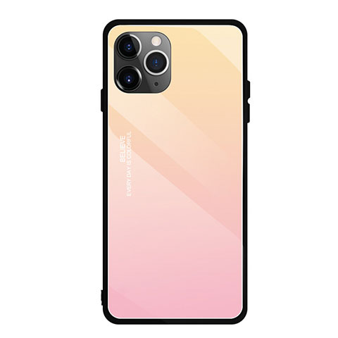 Coque Rebord Contour Silicone et Vitre Miroir Housse Etui Degrade Arc en Ciel H01 pour Apple iPhone 11 Pro Max Or