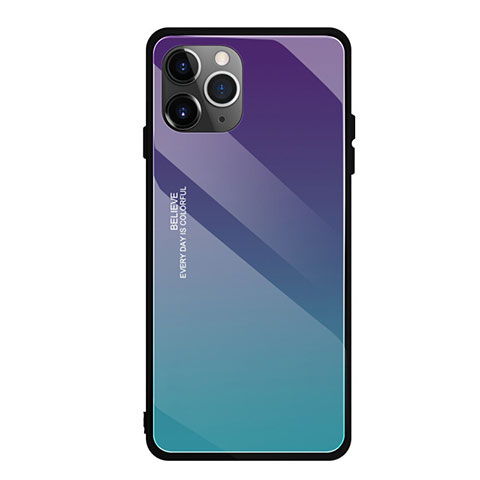 Coque Rebord Contour Silicone et Vitre Miroir Housse Etui Degrade Arc en Ciel H01 pour Apple iPhone 11 Pro Violet