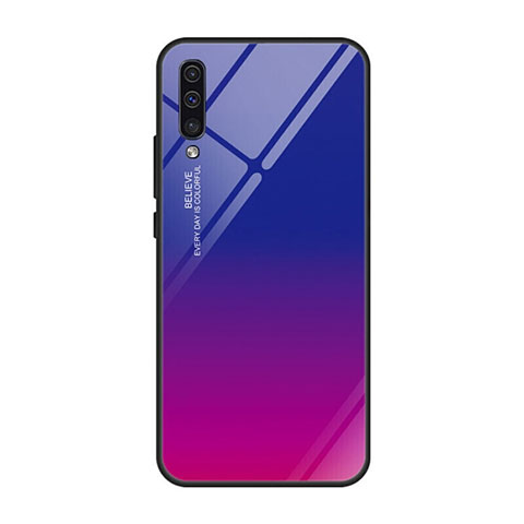 Coque Rebord Contour Silicone et Vitre Miroir Housse Etui Degrade Arc en Ciel H01 pour Samsung Galaxy A70 Rose Rouge