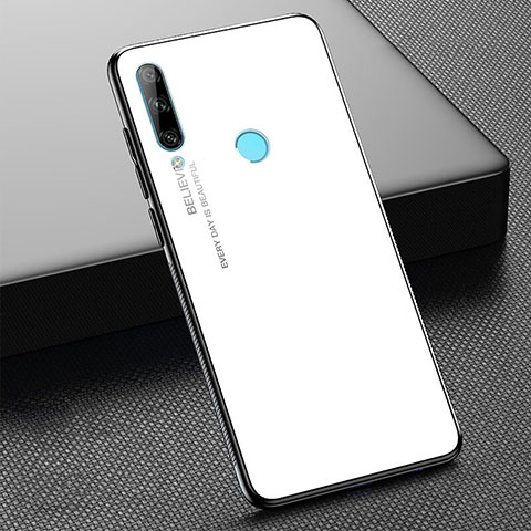 Coque Rebord Contour Silicone et Vitre Miroir Housse Etui Degrade Arc en Ciel H02 pour Huawei Honor 20i Blanc