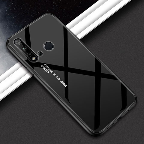 Coque Rebord Contour Silicone et Vitre Miroir Housse Etui Degrade Arc en Ciel H02 pour Huawei Nova 5i Noir