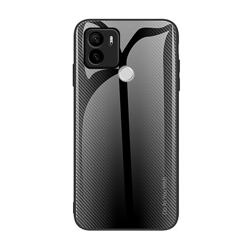 Coque Rebord Contour Silicone et Vitre Miroir Housse Etui Degrade Arc en Ciel JM1 pour Xiaomi Redmi A1 Plus Noir