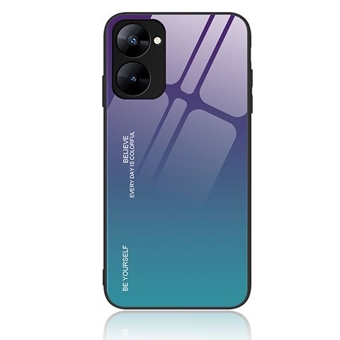 Coque Rebord Contour Silicone et Vitre Miroir Housse Etui Degrade Arc en Ciel JM2 pour Realme Q5x 5G Mixte