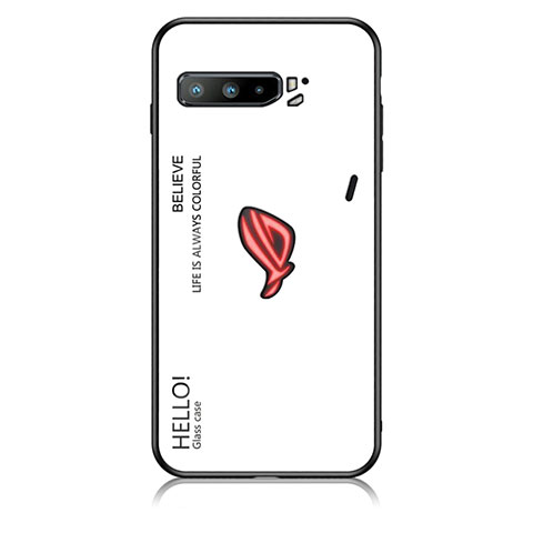 Coque Rebord Contour Silicone et Vitre Miroir Housse Etui Degrade Arc en Ciel LS1 pour Asus ROG Phone 3 Blanc