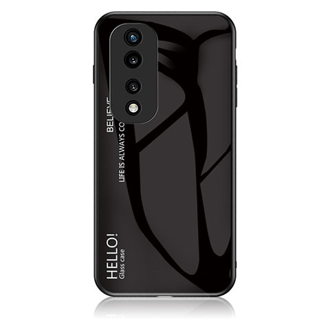 Coque Rebord Contour Silicone et Vitre Miroir Housse Etui Degrade Arc en Ciel LS1 pour Huawei Honor 70 Pro+ Plus 5G Noir