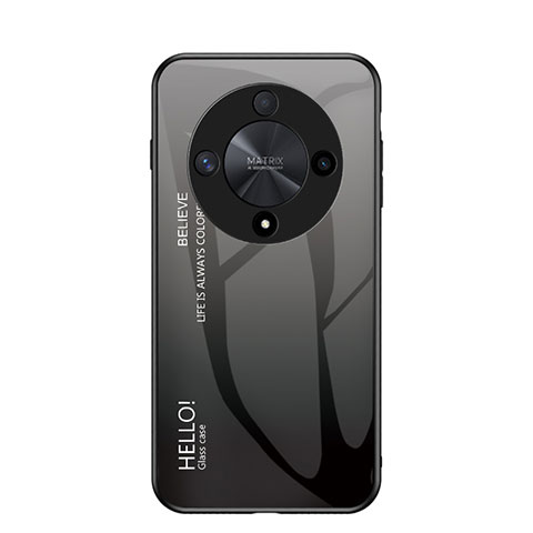 Coque Rebord Contour Silicone et Vitre Miroir Housse Etui Degrade Arc en Ciel LS1 pour Huawei Honor Magic6 Lite 5G Gris Fonce