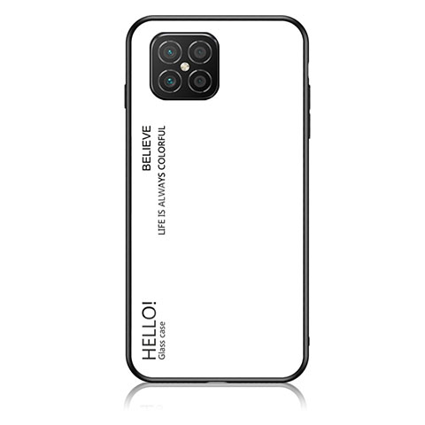 Coque Rebord Contour Silicone et Vitre Miroir Housse Etui Degrade Arc en Ciel LS1 pour Huawei Nova 8 SE 4G Blanc