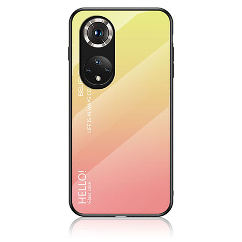 Coque Rebord Contour Silicone et Vitre Miroir Housse Etui Degrade Arc en Ciel LS1 pour Huawei Nova 9 Pro Jaune