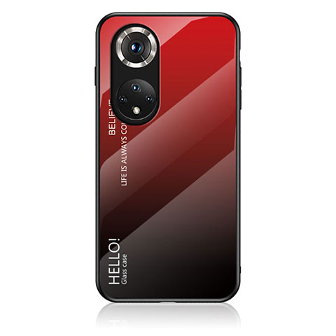 Coque Rebord Contour Silicone et Vitre Miroir Housse Etui Degrade Arc en Ciel LS1 pour Huawei Nova 9 Pro Rouge