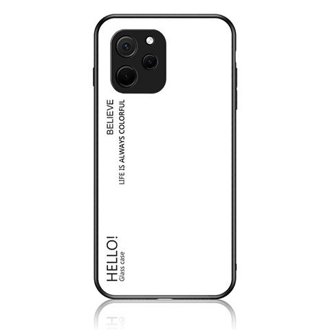 Coque Rebord Contour Silicone et Vitre Miroir Housse Etui Degrade Arc en Ciel LS1 pour Huawei Nova Y61 Blanc