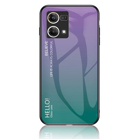 Coque Rebord Contour Silicone et Vitre Miroir Housse Etui Degrade Arc en Ciel LS1 pour Oppo F21 Pro 4G Mixte