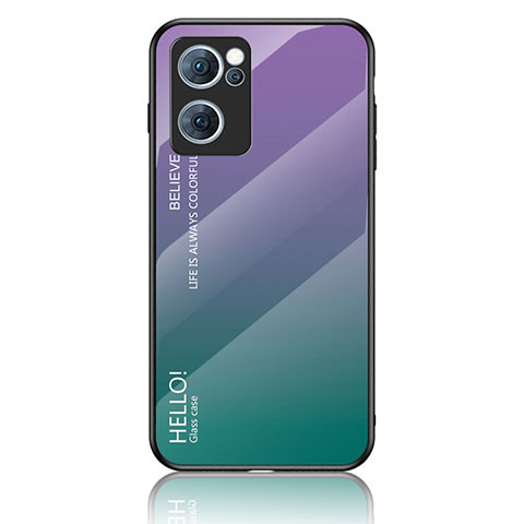 Coque Rebord Contour Silicone et Vitre Miroir Housse Etui Degrade Arc en Ciel LS1 pour Oppo Find X5 Lite 5G Mixte