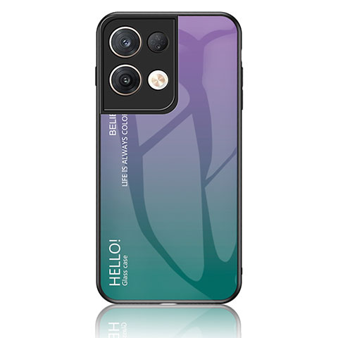 Coque Rebord Contour Silicone et Vitre Miroir Housse Etui Degrade Arc en Ciel LS1 pour Oppo Reno8 Pro+ Plus 5G Mixte