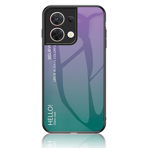 Coque Rebord Contour Silicone et Vitre Miroir Housse Etui Degrade Arc en Ciel LS1 pour Oppo Reno9 Pro 5G Mixte