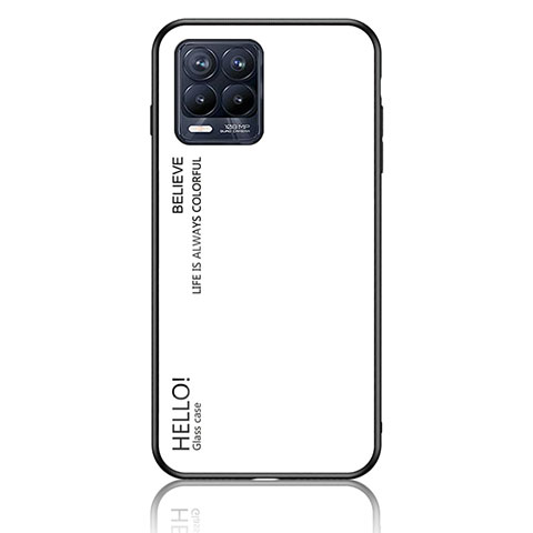 Coque Rebord Contour Silicone et Vitre Miroir Housse Etui Degrade Arc en Ciel LS1 pour Realme 8 Pro Blanc