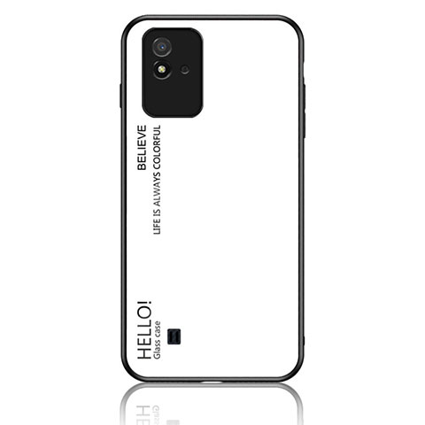 Coque Rebord Contour Silicone et Vitre Miroir Housse Etui Degrade Arc en Ciel LS1 pour Realme C20 Blanc