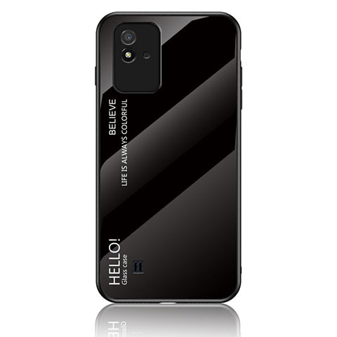 Coque Rebord Contour Silicone et Vitre Miroir Housse Etui Degrade Arc en Ciel LS1 pour Realme Narzo 50i Noir