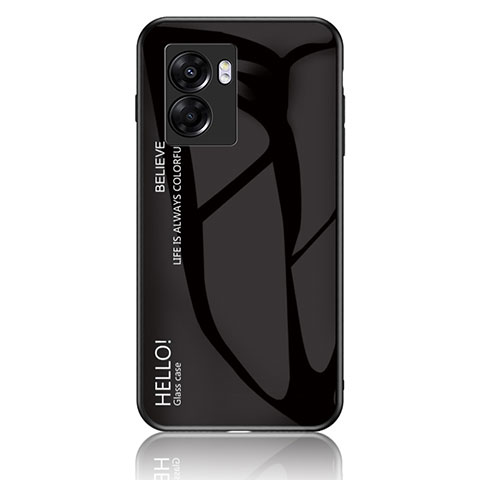 Coque Rebord Contour Silicone et Vitre Miroir Housse Etui Degrade Arc en Ciel LS1 pour Realme V23 5G Noir