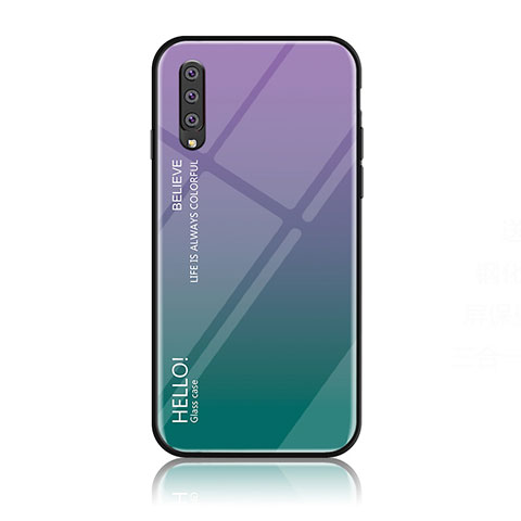 Coque Rebord Contour Silicone et Vitre Miroir Housse Etui Degrade Arc en Ciel LS1 pour Samsung Galaxy A70 Mixte