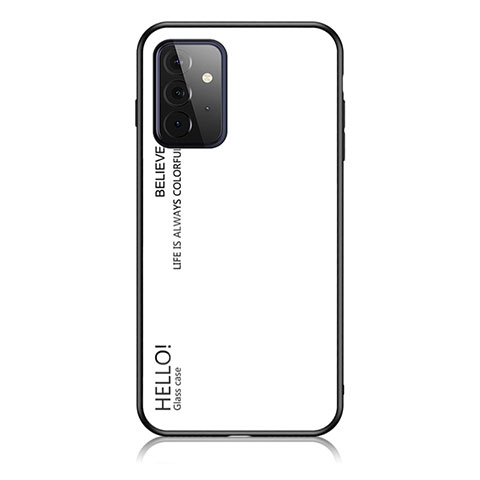 Coque Rebord Contour Silicone et Vitre Miroir Housse Etui Degrade Arc en Ciel LS1 pour Samsung Galaxy A72 5G Blanc