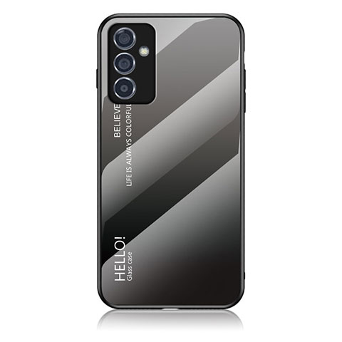 Coque Rebord Contour Silicone et Vitre Miroir Housse Etui Degrade Arc en Ciel LS1 pour Samsung Galaxy A82 5G Gris Fonce
