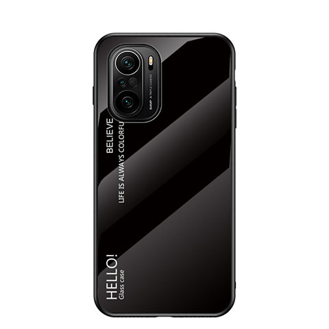 Coque Rebord Contour Silicone et Vitre Miroir Housse Etui Degrade Arc en Ciel LS1 pour Xiaomi Mi 11X Pro 5G Noir