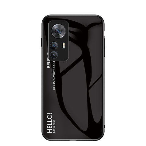 Coque Rebord Contour Silicone et Vitre Miroir Housse Etui Degrade Arc en Ciel LS1 pour Xiaomi Mi 12T 5G Noir