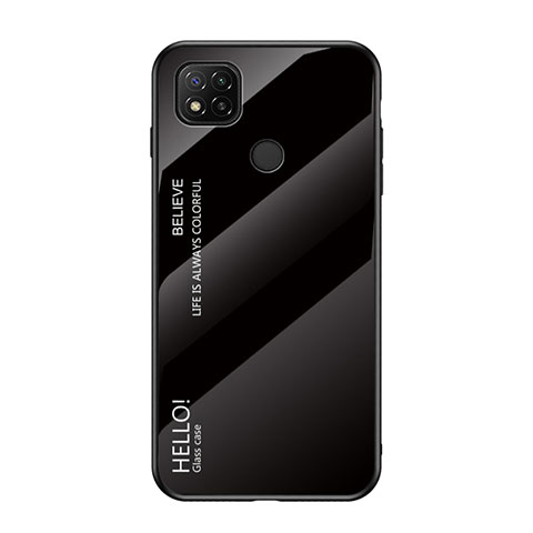 Coque Rebord Contour Silicone et Vitre Miroir Housse Etui Degrade Arc en Ciel LS1 pour Xiaomi POCO C3 Noir