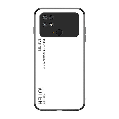 Coque Rebord Contour Silicone et Vitre Miroir Housse Etui Degrade Arc en Ciel LS1 pour Xiaomi Poco C40 Blanc