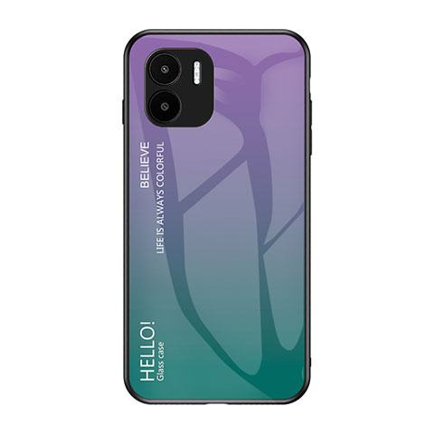 Coque Rebord Contour Silicone et Vitre Miroir Housse Etui Degrade Arc en Ciel LS1 pour Xiaomi Poco C50 Mixte