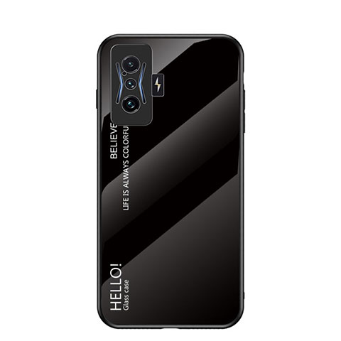 Coque Rebord Contour Silicone et Vitre Miroir Housse Etui Degrade Arc en Ciel LS1 pour Xiaomi Poco F4 GT 5G Noir