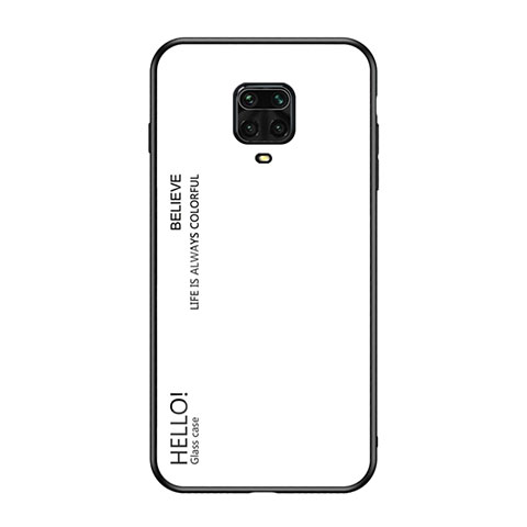 Coque Rebord Contour Silicone et Vitre Miroir Housse Etui Degrade Arc en Ciel LS1 pour Xiaomi Poco M2 Pro Blanc