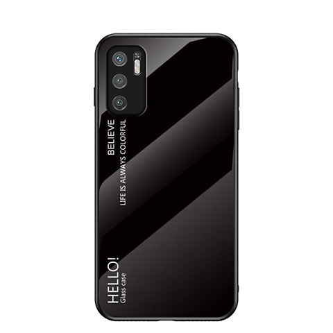 Coque Rebord Contour Silicone et Vitre Miroir Housse Etui Degrade Arc en Ciel LS1 pour Xiaomi POCO M3 Pro 5G Noir