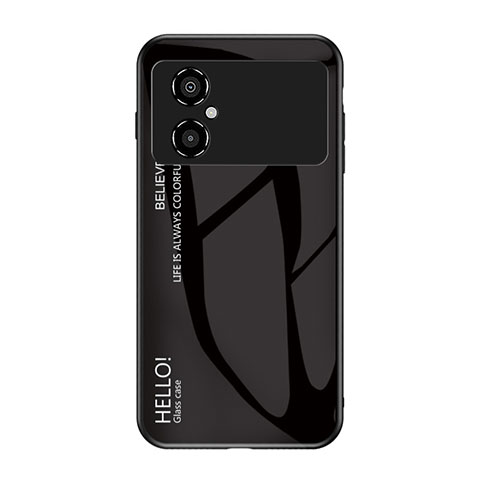 Coque Rebord Contour Silicone et Vitre Miroir Housse Etui Degrade Arc en Ciel LS1 pour Xiaomi Poco M4 5G Noir