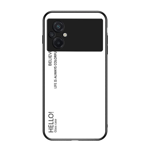 Coque Rebord Contour Silicone et Vitre Miroir Housse Etui Degrade Arc en Ciel LS1 pour Xiaomi Poco M5 4G Blanc