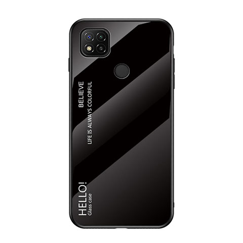 Coque Rebord Contour Silicone et Vitre Miroir Housse Etui Degrade Arc en Ciel LS1 pour Xiaomi Redmi 10A 4G Noir