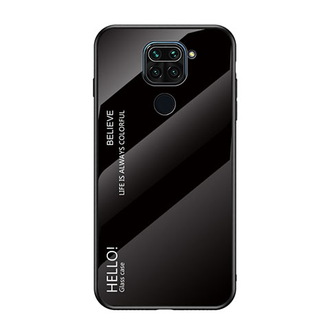 Coque Rebord Contour Silicone et Vitre Miroir Housse Etui Degrade Arc en Ciel LS1 pour Xiaomi Redmi 10X 4G Noir