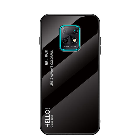 Coque Rebord Contour Silicone et Vitre Miroir Housse Etui Degrade Arc en Ciel LS1 pour Xiaomi Redmi 10X Pro 5G Noir