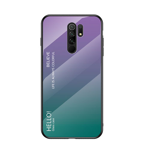 Coque Rebord Contour Silicone et Vitre Miroir Housse Etui Degrade Arc en Ciel LS1 pour Xiaomi Redmi 9 Mixte