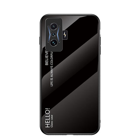 Coque Rebord Contour Silicone et Vitre Miroir Housse Etui Degrade Arc en Ciel LS1 pour Xiaomi Redmi K50 Gaming 5G Noir