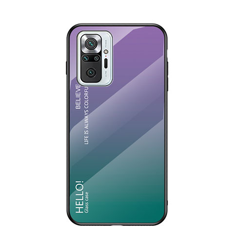 Coque Rebord Contour Silicone et Vitre Miroir Housse Etui Degrade Arc en Ciel LS1 pour Xiaomi Redmi Note 10 Pro 4G Mixte