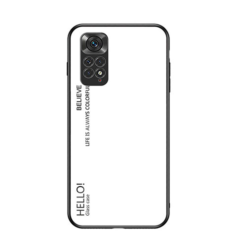 Coque Rebord Contour Silicone et Vitre Miroir Housse Etui Degrade Arc en Ciel LS1 pour Xiaomi Redmi Note 11 4G (2022) Blanc