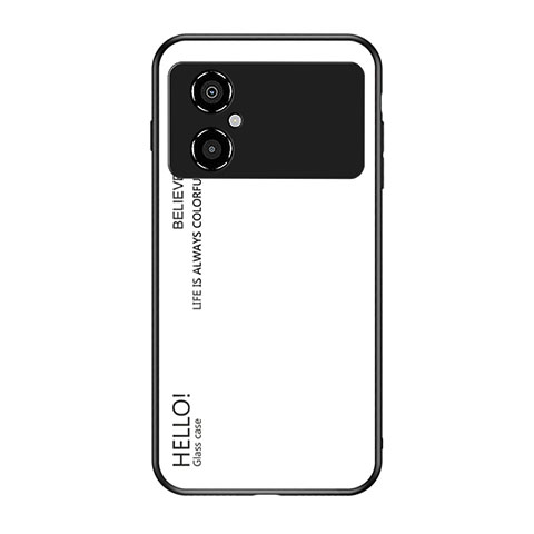 Coque Rebord Contour Silicone et Vitre Miroir Housse Etui Degrade Arc en Ciel LS1 pour Xiaomi Redmi Note 11R 5G Blanc