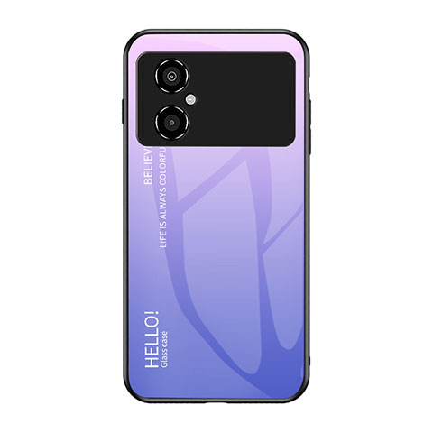 Coque Rebord Contour Silicone et Vitre Miroir Housse Etui Degrade Arc en Ciel LS1 pour Xiaomi Redmi Note 11R 5G Violet Clair