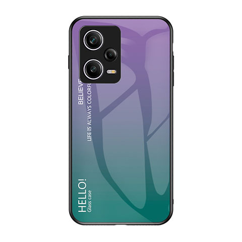 Coque Rebord Contour Silicone et Vitre Miroir Housse Etui Degrade Arc en Ciel LS1 pour Xiaomi Redmi Note 12 Pro 5G Mixte