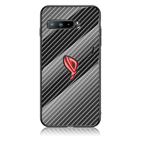 Coque Rebord Contour Silicone et Vitre Miroir Housse Etui Degrade Arc en Ciel LS2 pour Asus ROG Phone 3 Noir